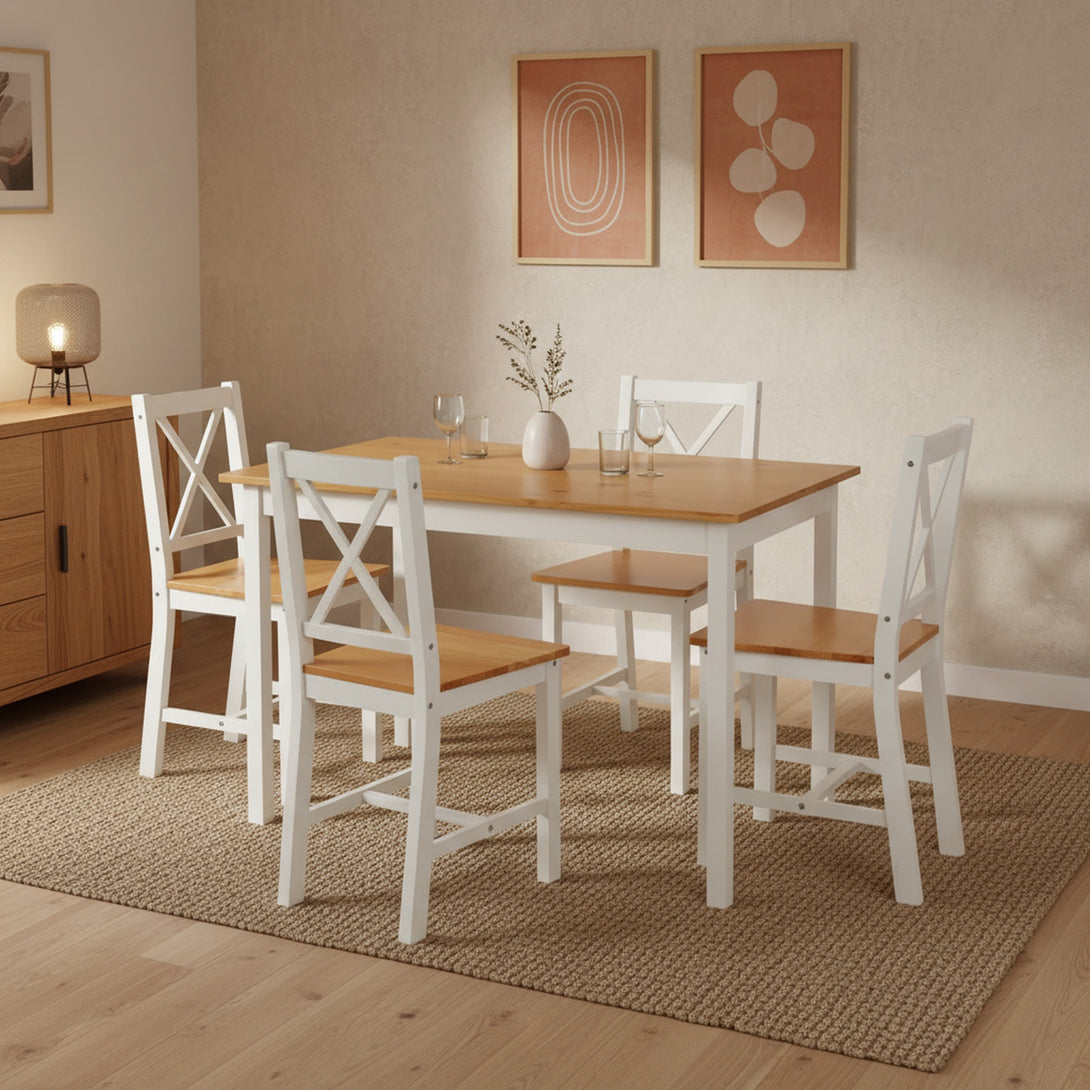 Palomo 5 Piece Dining Set - White
