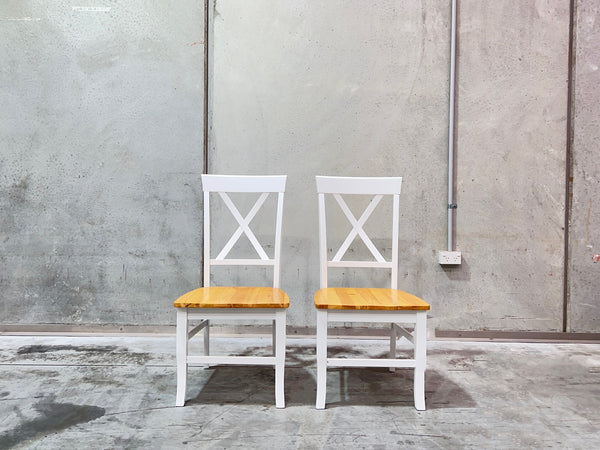 Bali Dining Chair - Set of 2 - Oak + White