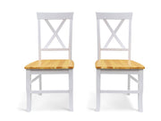 Bali Dining Chair - Set of 2 - Oak+White