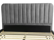 Rainier Queen Velvet Bed Frame - Charcoal