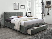 Robson Queen Bed Frame with Storage - Grey