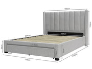 Hogan Queen Bed Frame with Storage - Light Grey