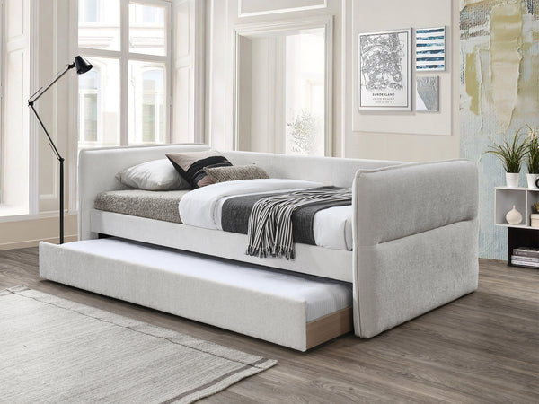 Joyce Single Trundle Bed Frame - Pearl