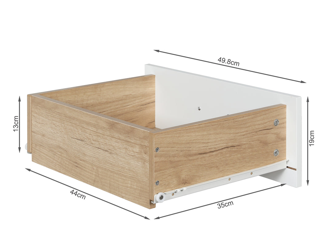 Alton Slim Tallboy 6 Drawers - Natural + White