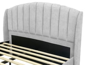 Barney Queen Bed Frame with Storage - Grey