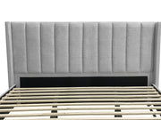 Hogan Super King Bed Frame with Storage - Light Grey