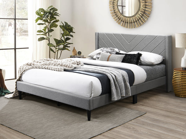 Bassie Queen Bed Frame - Light Grey