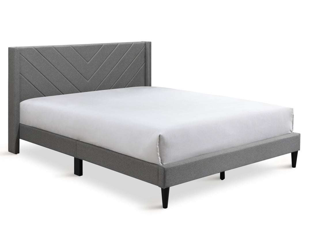 Bassie Queen Bed Frame - Light Grey