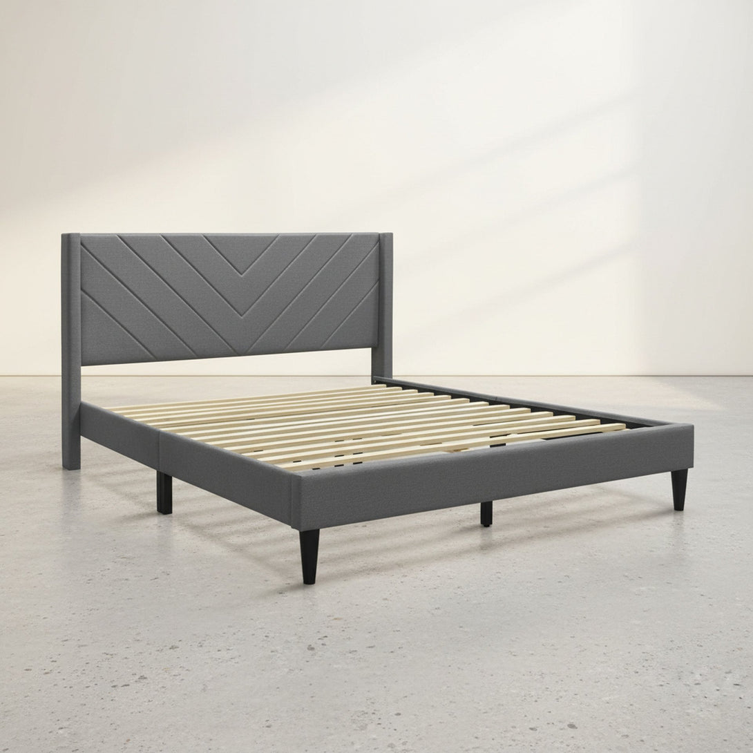 Bassie Queen Bed Frame - Light Grey