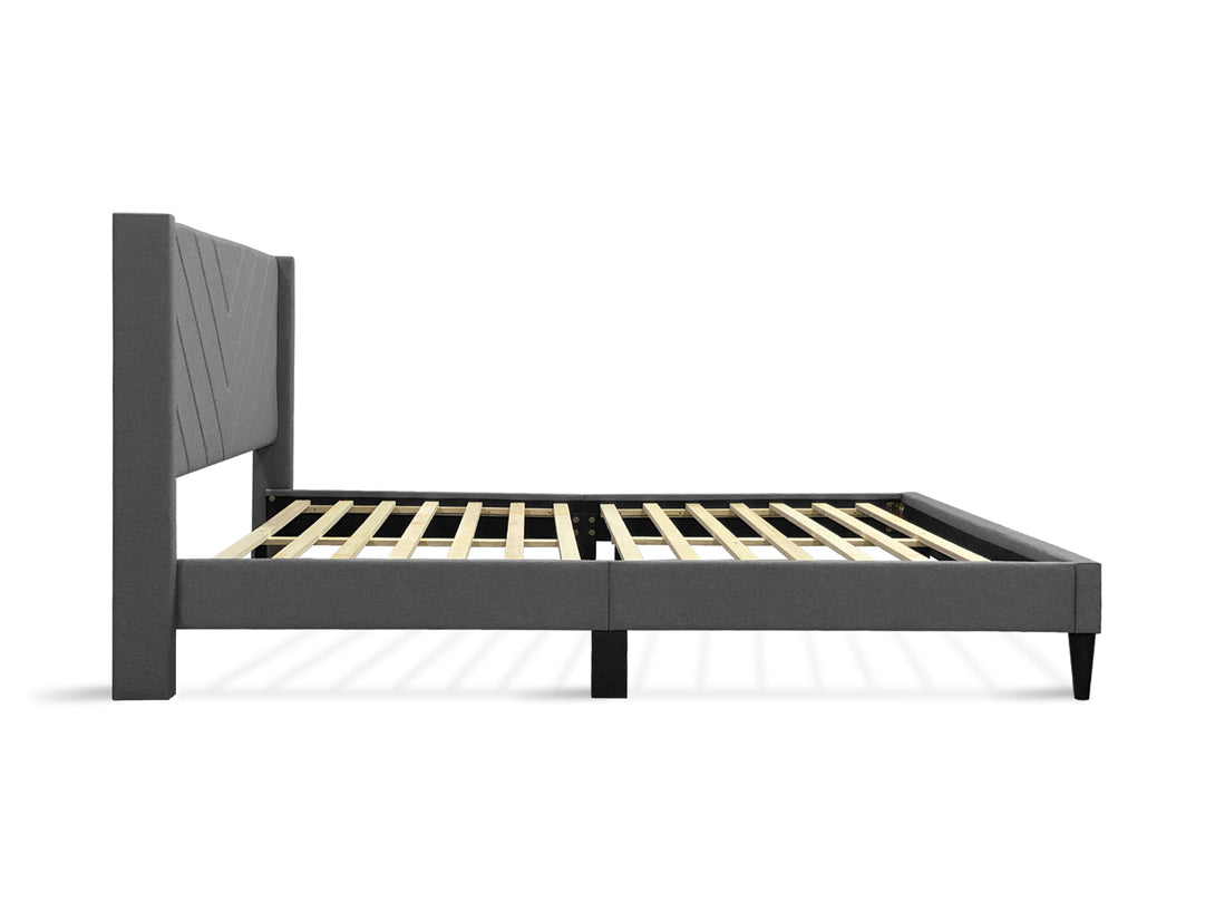 Bassie Queen Bed Frame - Light Grey