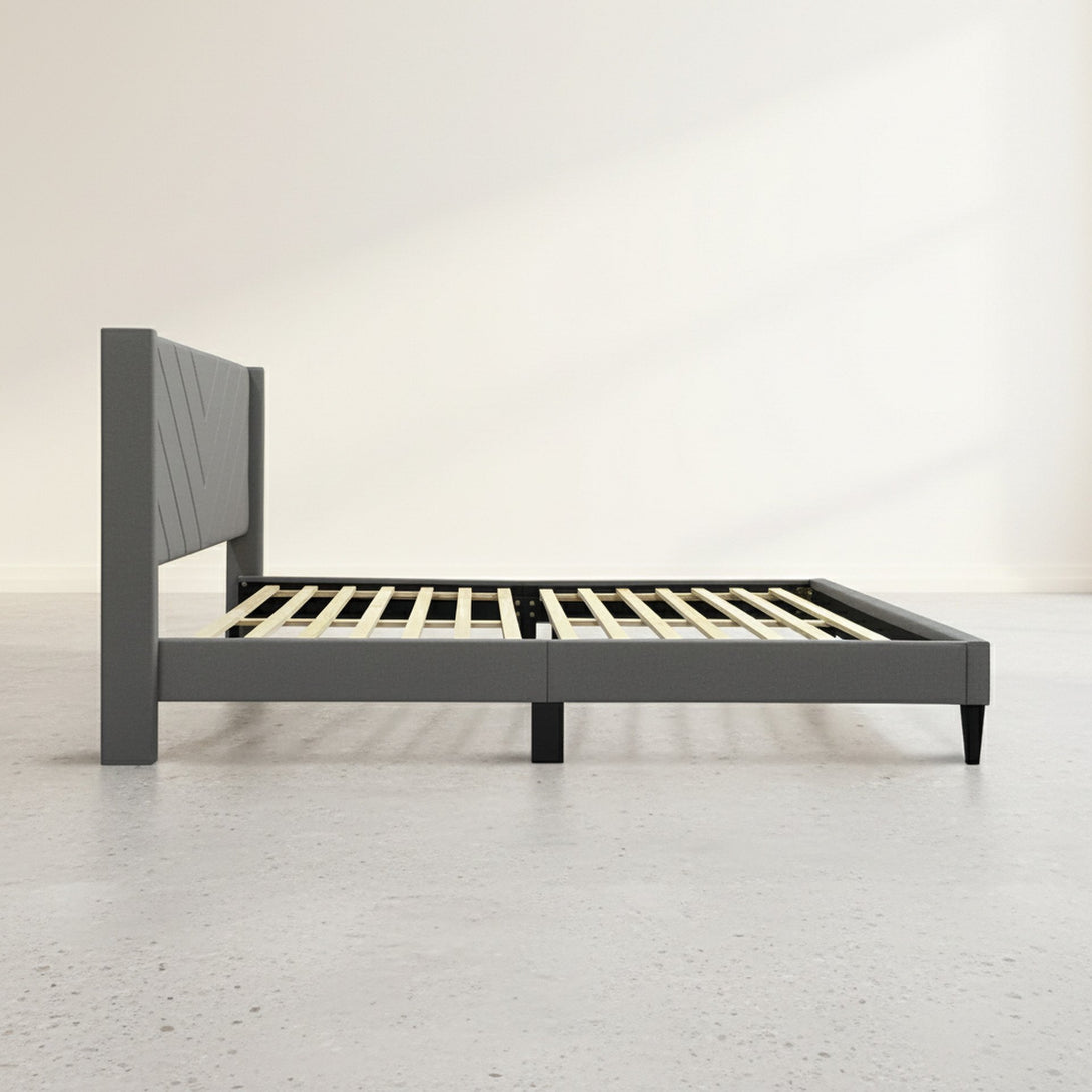 Bassie Queen Bed Frame - Light Grey