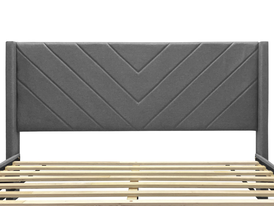 Bassie Queen Bed Frame - Light Grey