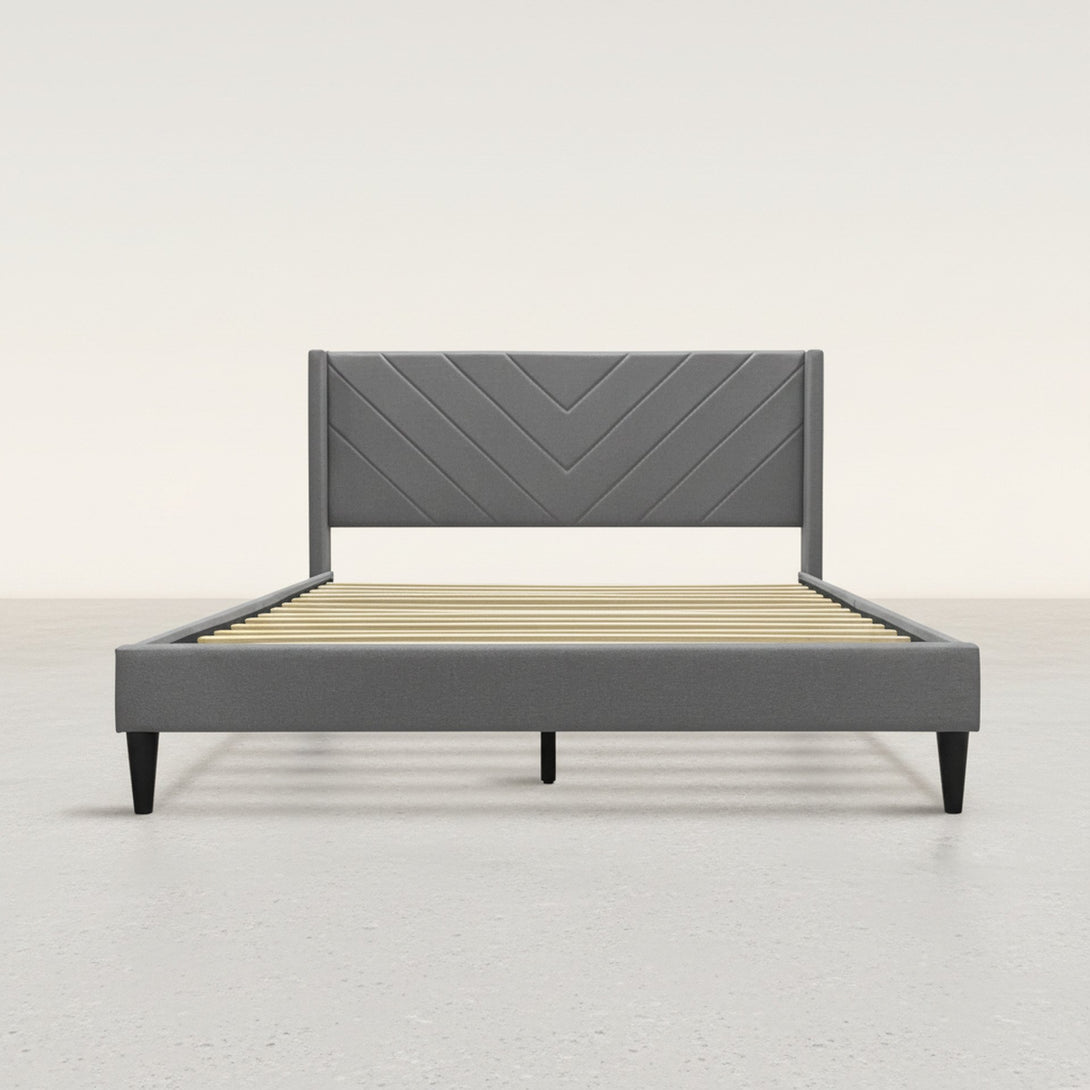 Bassie Queen Bed Frame - Light Grey