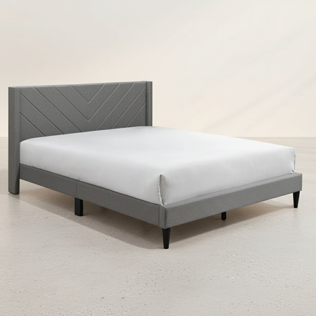 Bassie Queen Bed Frame - Light Grey