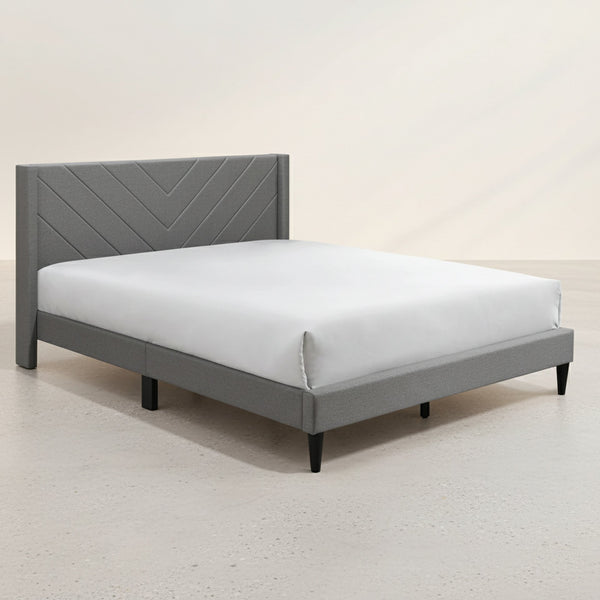 Bassie Queen Bed Frame - Light Grey