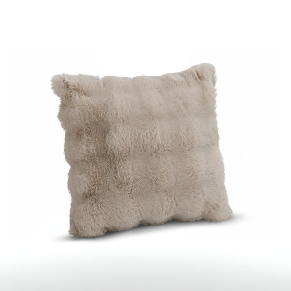 Premium Faux Rabbit Fur Cushion Kharki 45x45cm - Beige 