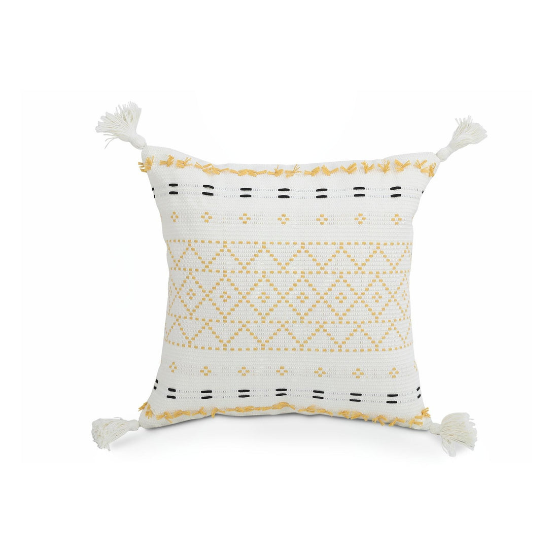 Crochet Designer Cushion Yellow 45x45cm