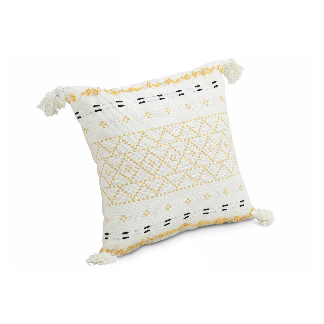Crochet Designer Cushion Yellow 45x45cm