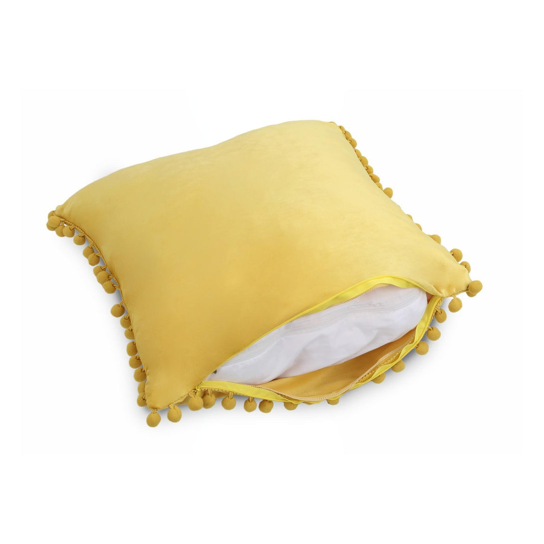 Designer Cushion Yellow Velvet 45x45cm