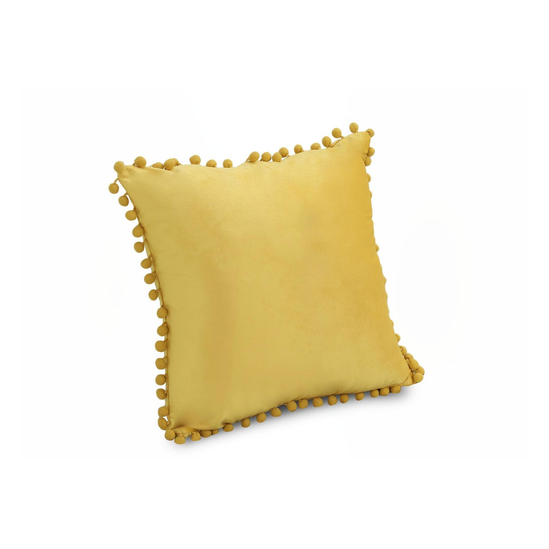 Designer Cushion Yellow Velvet 45x45cm