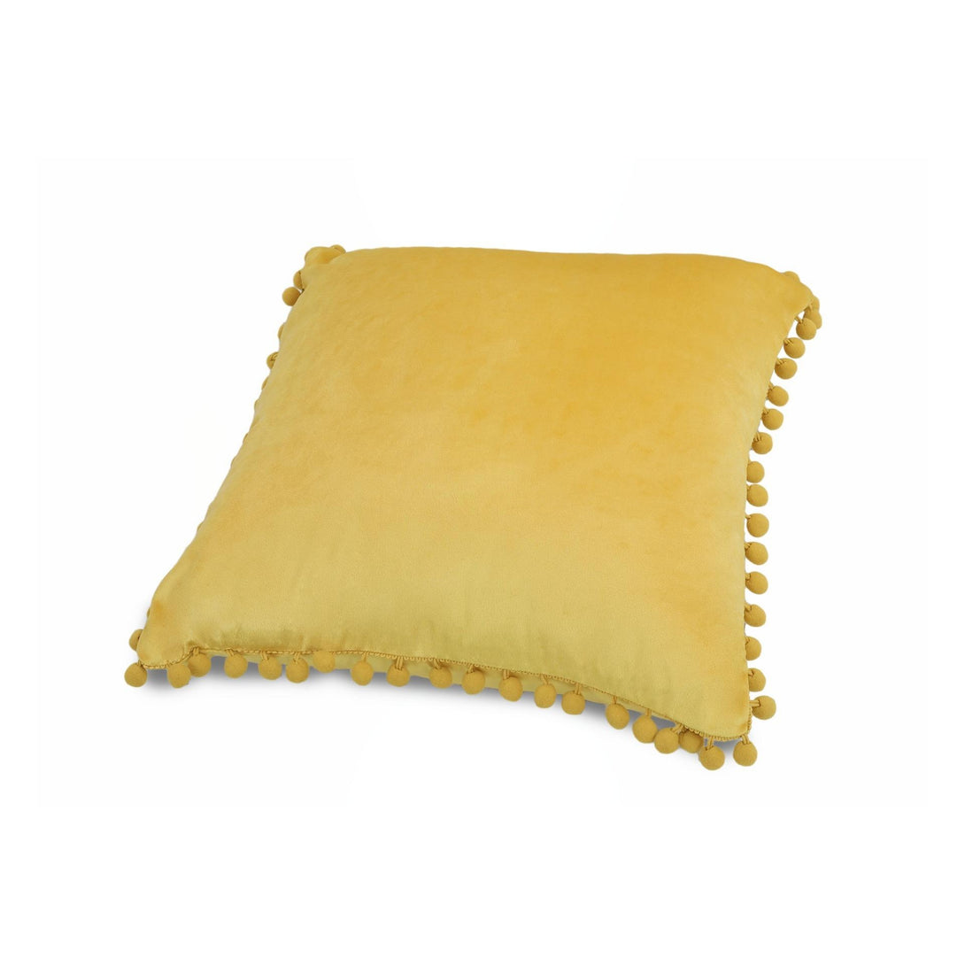 Designer Cushion Yellow Velvet 45x45cm