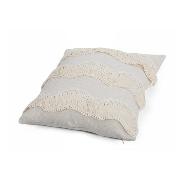 Bohemian Wavy Tassell Cushion 45x45cm