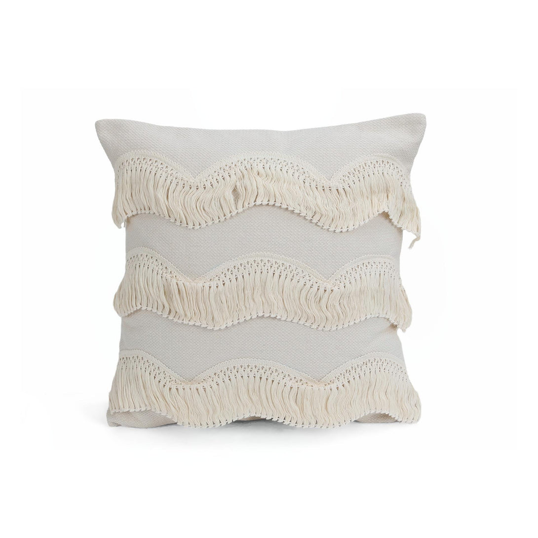 Bohemian Wavy Tassell Cushion 45x45cm