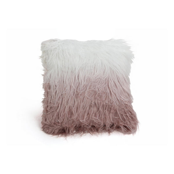 Shaggy Cushion Pink and White 50x50cm