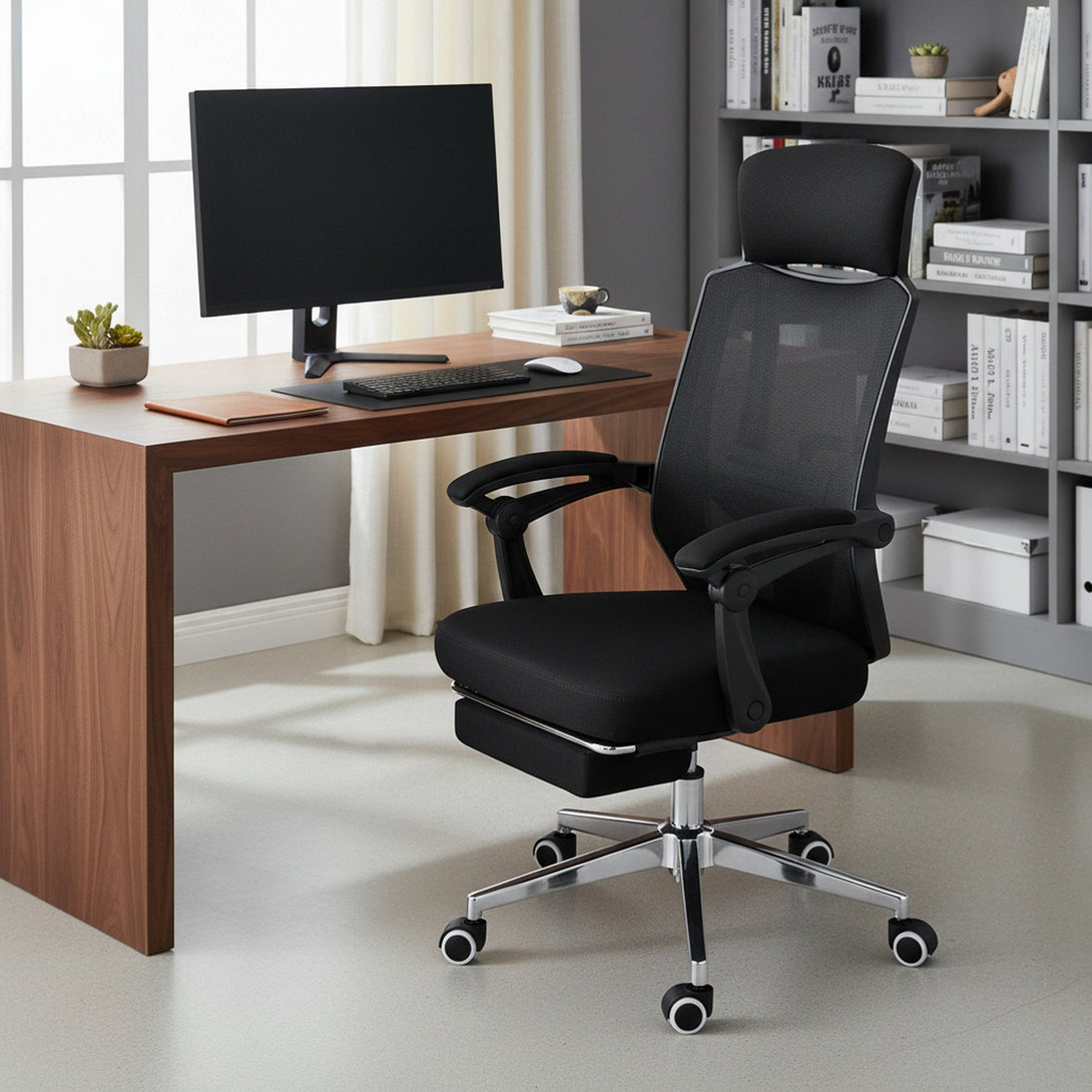 Melissa Office Chair with Footrest - Black