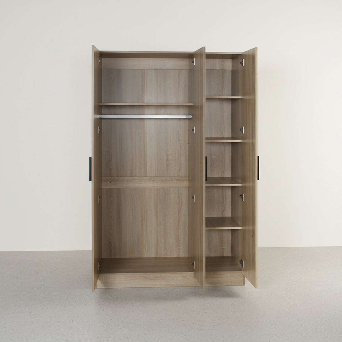 Bram 3 Door Wardrobe Cabinet - Oak