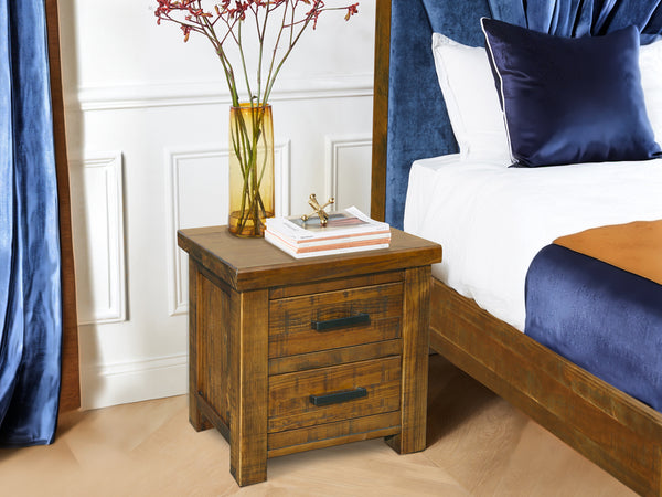 Settler Solid Wood Bedside Table - Lahsa