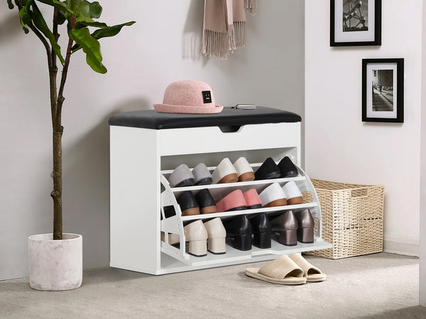 Hawea Wooden Shoe Rack 3 Layer - White