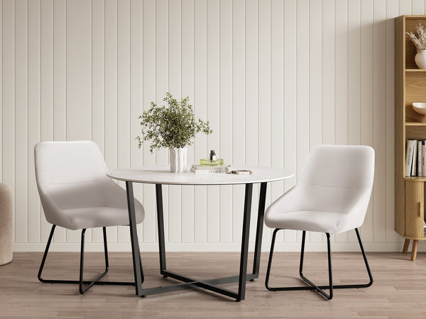 Alena Dining Chair - Set of 2 - Beige + Black