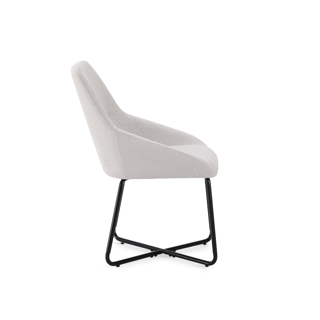 Alena Dining Chair - Set of 2 - Beige + Black