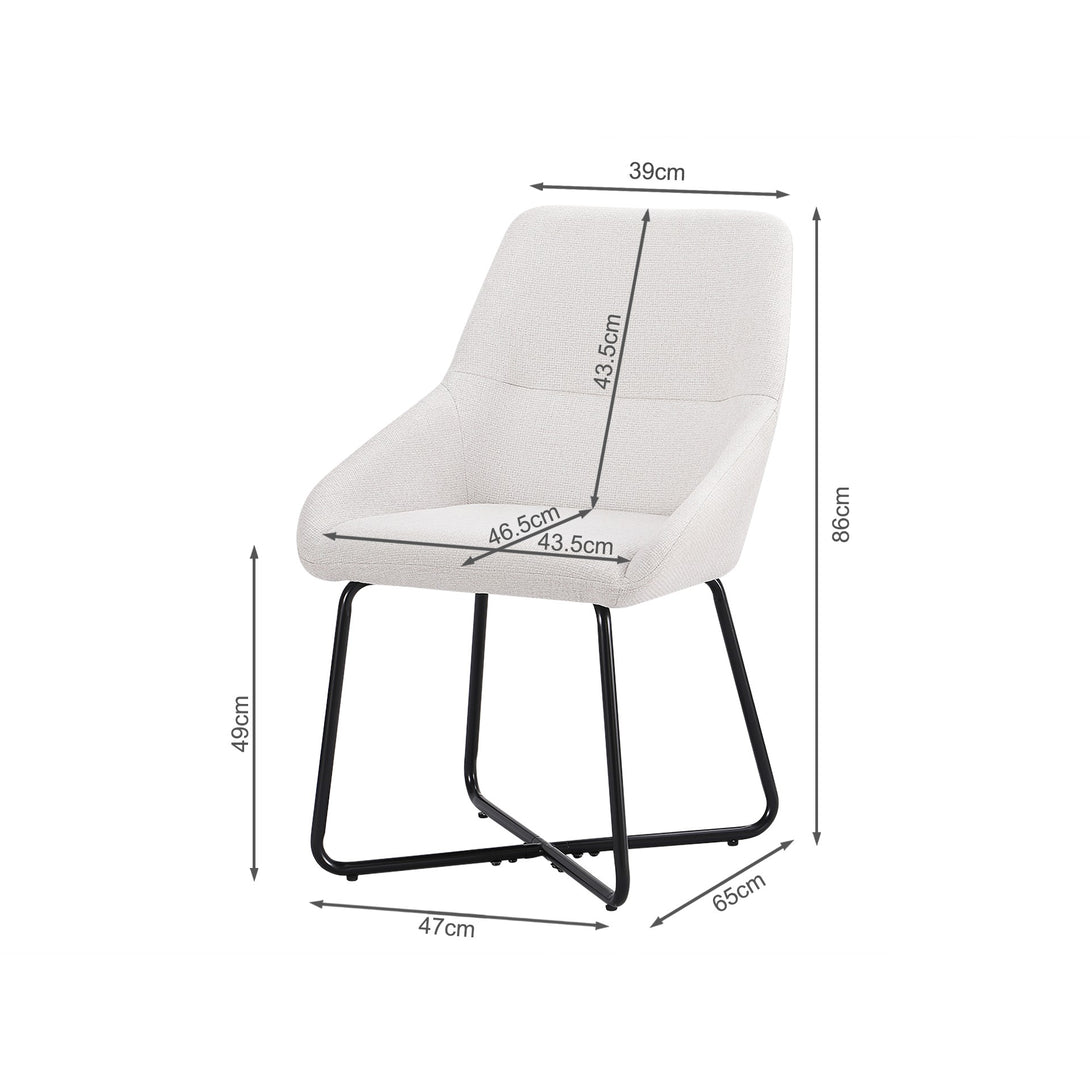 Alena Dining Chair - Set of 2 - Beige + Black