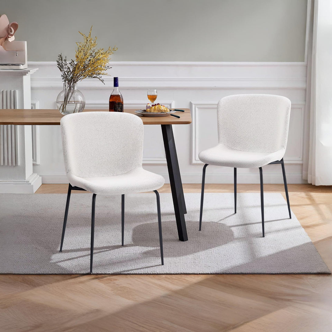 Rayne Dining Chair - Set of 2 - Beige + Black