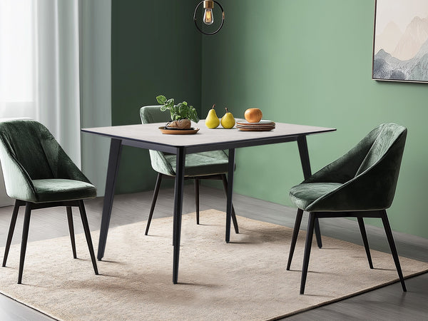 Shiloh Rectangular Dining Table 130 x 80cm - Grey + Black