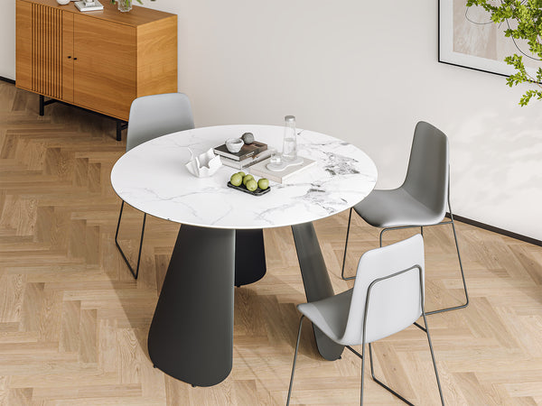 Clyde Round Modern Ceramic Dining Table 120cm x 75cm