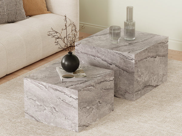 Aubrey Square Side Table - Set of 2 - Grey