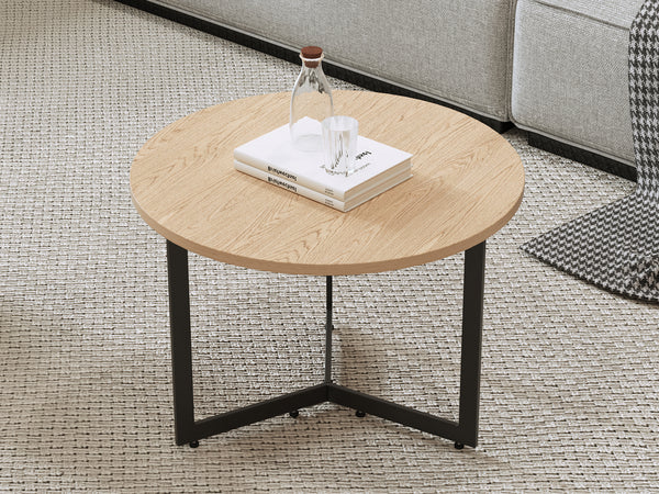 Joseph Coffee Table 60cm - Wood Grain + Black