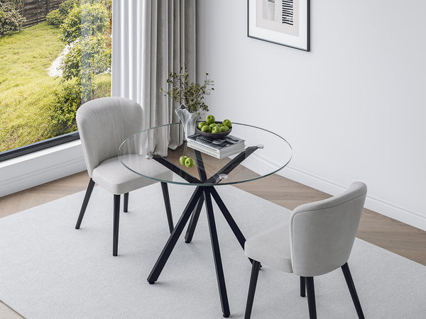 Dale Tempered Glass Round Dining Table 100 X 75cm