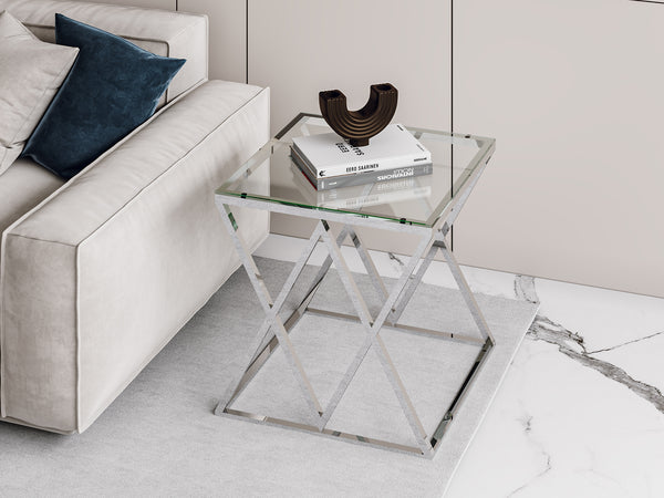 Tony Tempered Glass Square Coffee Table