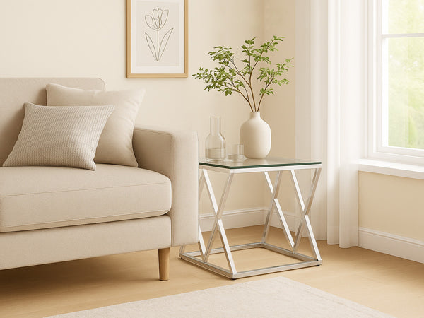 Tony Tempered Glass Square Coffee Table