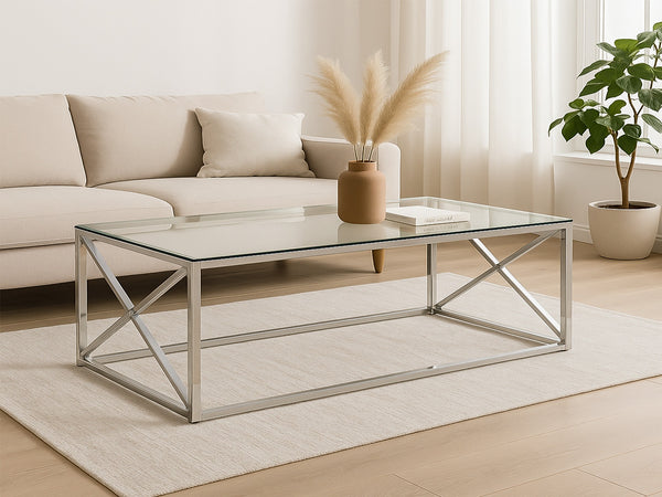 Greer Tempered Glass Rectangular Coffee Table