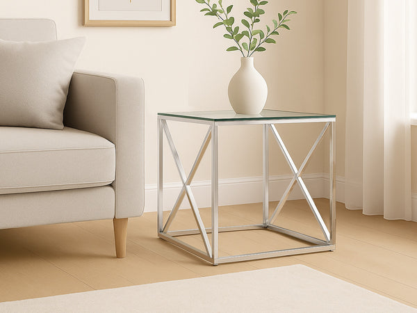 Greer Tempered Glass Square Coffee Table