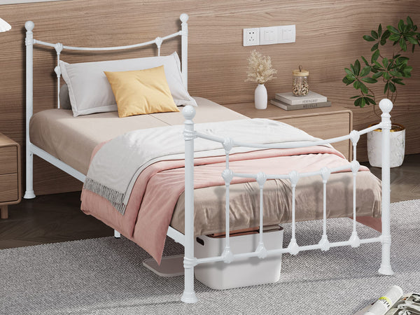 Gingera King Single Metal Bed Frame - White