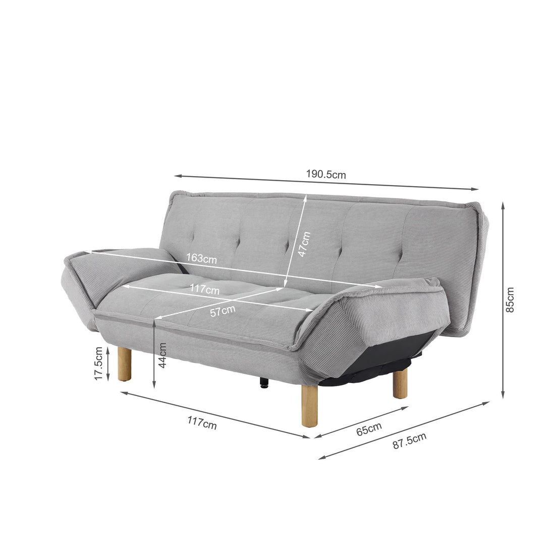 Alnwick 3 Seater Sofa Bed - Dark Grey