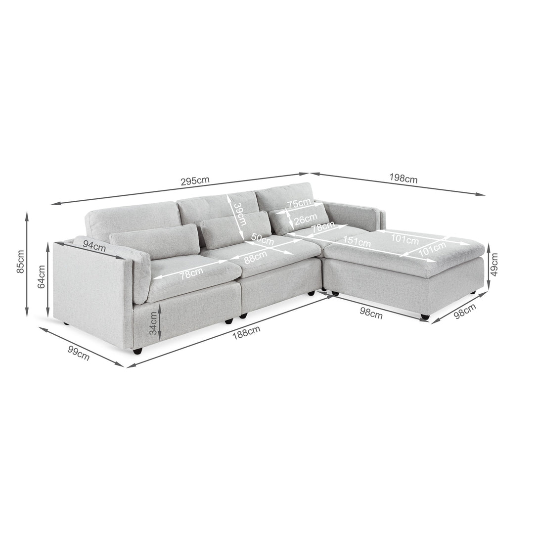 Barmouth Modular Sofa - Silver Grey