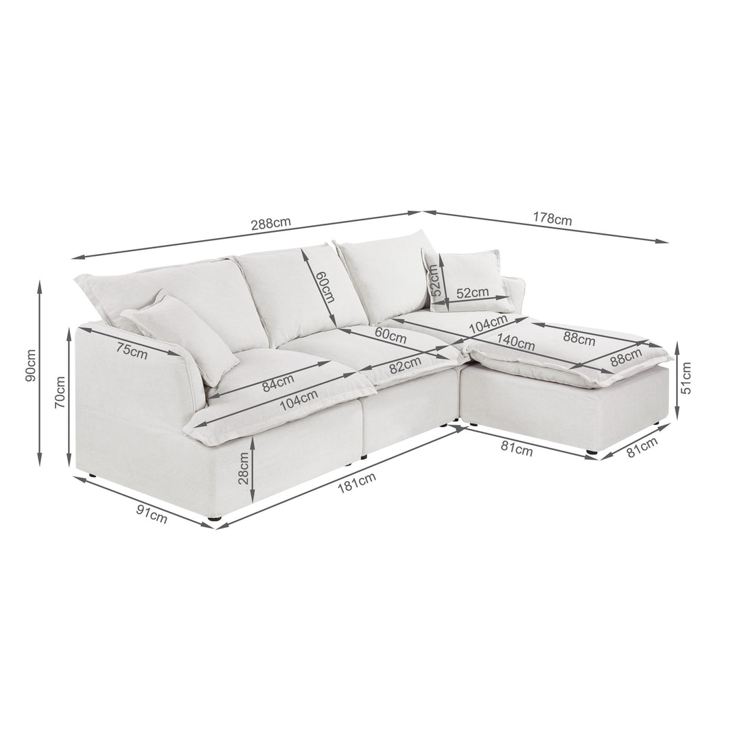Haworth Modular Sofa - Silver Cloud