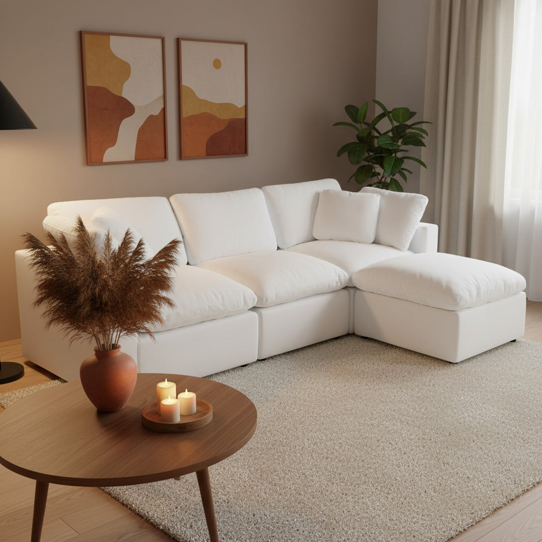 Bishopston Duck Feather Filled Modular Sofa - White